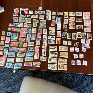 Vintage Postage Stamp Collection over 130 stamps circa 1930s to present